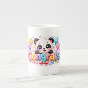 Süße Kawaii Gratulations Panda Name Pastellrosa Ab Prozellantasse