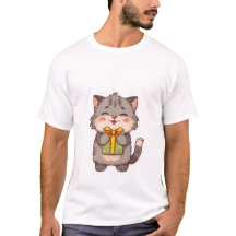 Süße Kawaii Graue Kitty umarmt Blumen-Geschenkbox