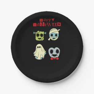 Süße Kawaii-Halloween-Geister-Party-Papierteller Pappteller