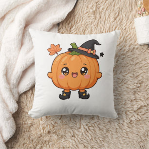 Süße Kawaii Halloween-Kürbis-Grafik - Kissen
