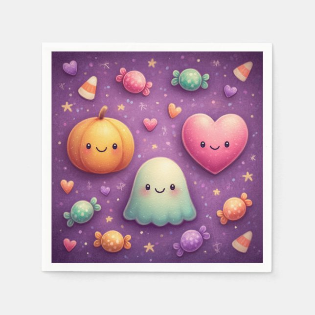 Süße Kawaii-Halloween-Servietten Serviette (Vorderseite)