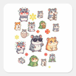 Süße Kawaii Hamster Aufkleber Chibi Tier P