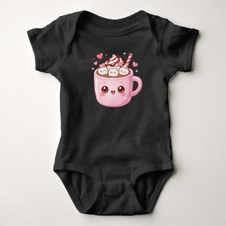 Süße Kawaii-Heiße-Schokolade-Tasse mit Marshmallow Baby Strampler