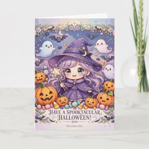 Süße Kawaii Hexe Grusel Saison 2026 Halloween Gruß Karte