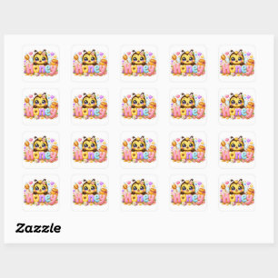 Süße Kawaii Honigbiene Name Pastellrosa Funkelnd B Quadratischer Aufkleber