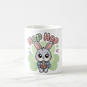 Süße Kawaii-Hop-Hop-Hasen-Illustration Kaffeetasse