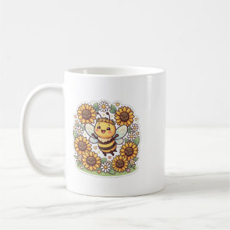 Süße Kawaii Hummel Sonnenblume Kaffeetasse