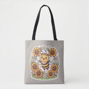Süße Kawaii Hummel Sonnenblumen Tragetasche