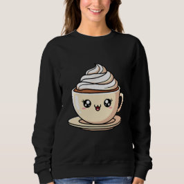 Süße Kawaii-Kaffeetassen-Illustration Sweatshirt
