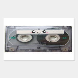 Süße Kawaii Kassette Rechteckiger Aufkleber