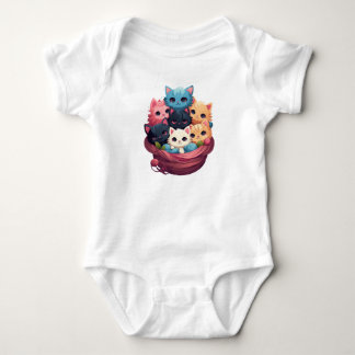 Süße Kawaii Kätzchen Kinder T-Shirt Design Baby Strampler