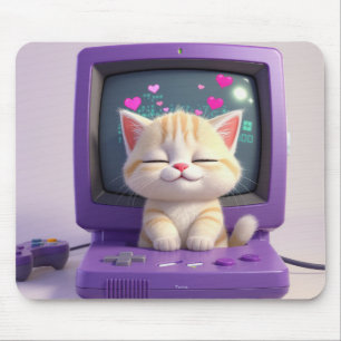 Süße Kawaii-Kätzchen Retro-Computermauspad Mousepad