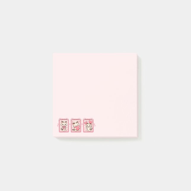Süße Kawaii-Kätzchenliebe  Post-it Klebezettel (Vorderseite)
