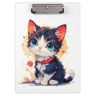 Süße Kawaii-Katze für Katzenliebhaber Clipboard Klemmbrett