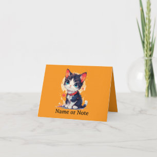 Süße Kawaii-Katze für Katzenliebhaber, gefaltete E Einladung