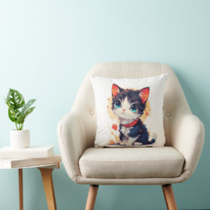 Süße Kawaii-Katze für Katzenliebhaber, Kissenbezug Kissen