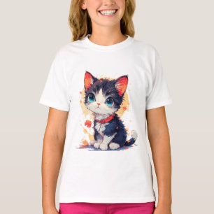 Süße Kawaii-Katze für Katzenliebhaber T-Shirt