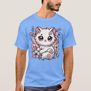 Süße Kawaii-Katze Kirschblüten Kätzchenliebhaber-G T-Shirt