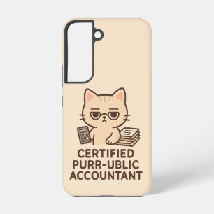 Süße Kawaii-Katze Zertifizierter Buchhalter Lustig Samsung Galaxy Hülle