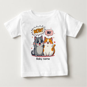 Süße Kawaii-Katzen Benutzerdefinierter Name Baby F T-shirt