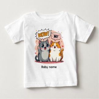 Süße Kawaii-Katzen Benutzerdefinierter Name Baby F T-shirt