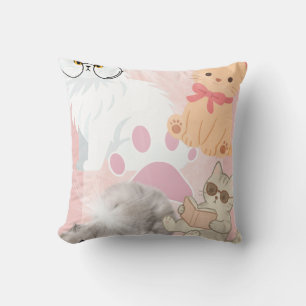 Süße Kawaii-Katzen Collage Wurf Kissen Lustige K