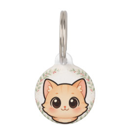 Süße Kawaii-Katzen-Gesicht-Hundehalsband-Anhänger Haustiermarke