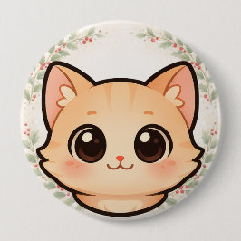 Süße Kawaii-Katzen-Gesichtstaste Button