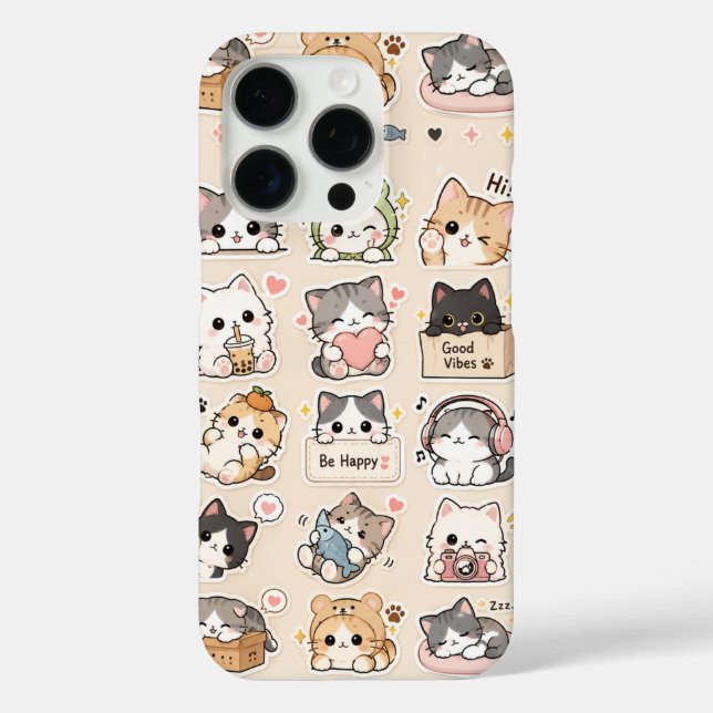 Süße Kawaii-Katzen-Handytasche – Lieblich Case-Mate iPhone Hülle (Rückseite)