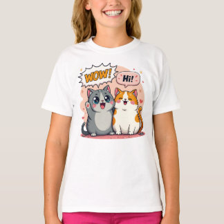Süße Kawaii-Katzen individuell benannte Kinder Bas T-Shirt