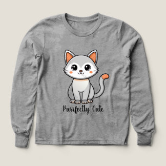 Süße Kawaii-Katzen-Kinder-Langarm-T-Shirt - Purrfe