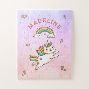 Süße Kawaii-Katzen-Name-Jigsaw-Puzzle Puzzle
