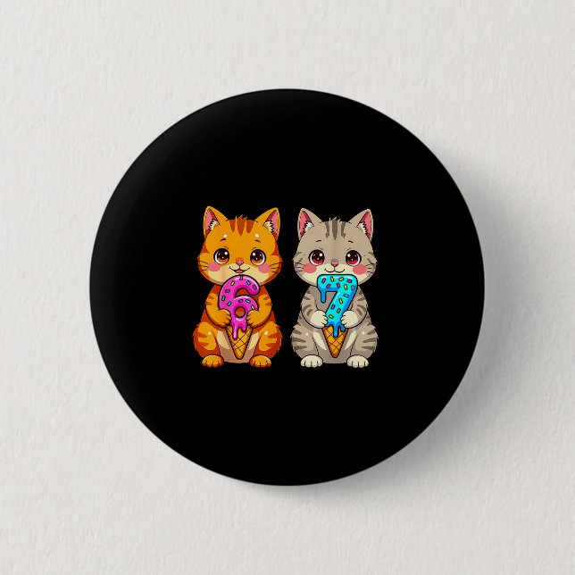 Süße Kawaii Katzen Neko 67 Drip Meme Lustig Sechs  Button (Vorderseite)