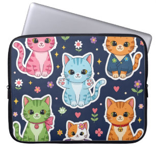 Süße Kawaii Katzen Neko Lustige Kätzchen Katzenlie Laptopschutzhülle