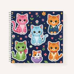 Süße Kawaii Katzen Neko Lustige Kätzchen Katzenlie Notizbuch
