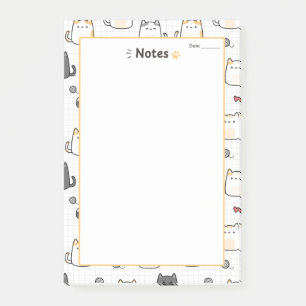 Süße Kawaii-Katzen-Notizblock-Notizbuch Post-it Klebezettel