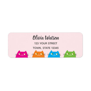 Süße Kawaii Katzen Rosa Absenderadresse