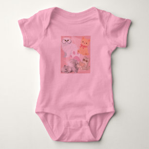 Süße Kawaii Katzen Rosa Baby Bodysuit Lustiger K Strampler