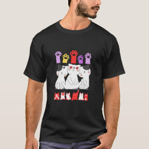 Süße Kawaii-Katzen und Pfoten Lustiges Katzenliebh T-Shirt