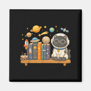 Süße kawaii Katzenbücher Astronaut Weltraum Magnet