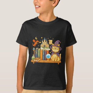 Süße kawaii Katzenbücher Zauberer T-Shirt