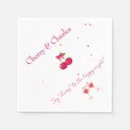 Süße Kawaii-Kirsch-Hochzeit in Rosa und Rot  Serviette