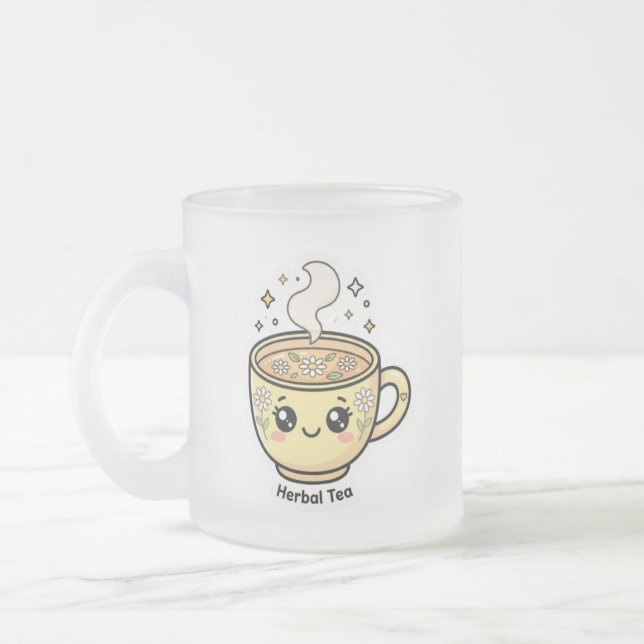 Süße Kawaii-Kräutertee-Tasse Mattglastasse (Links)