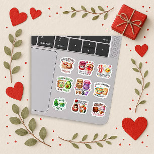 Süße Kawaii-Lebensmittel-Paar-Wortspiel-Tabelle Aufkleber