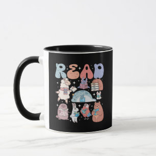 Süße Kawaii-Lesetiere Pastell Retro LESEN Tasse