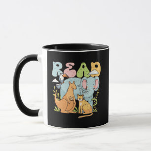 Süße Kawaii-Lesetiere Pastell Retro LESEN Tasse