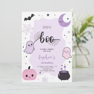 Süße Kawaii Lila Halloween-Geburtstagsfeier Einladung