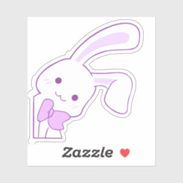 Süße Kawaii Lila Spionierband-Hase Custom Aufkleber
