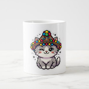 Süße Kawaii Marokkanische Amazigh Katzen-Wollmütze Jumbo-Tasse