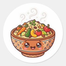 Süße Kawaii Marokkanische Couscous-Schüssel Aufkle